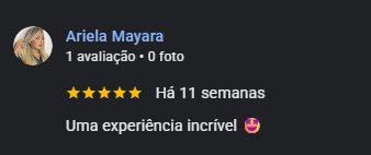 Avaliação real no Google
