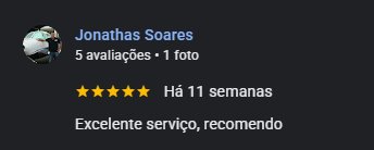 Avaliação real no Google